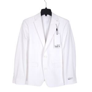 Bar III Mens Slim Fit Sport Coat Blazer 36R White Solid Linen Cotton Blend NWT